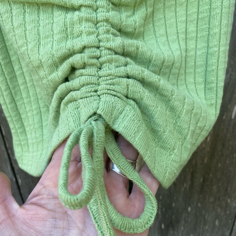 Ghanda Green Ribbed Ruched Camisole - Picture 2 of 6